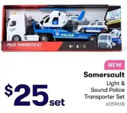 BIG W Somersault Light & Sound Police Transporter Set offer