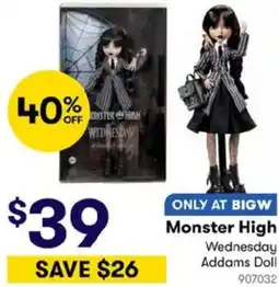 BIG W Wednesday Addams Doll offer