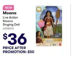 BIG W Moana Live Action Moana Singing Doll offer