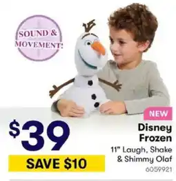 BIG W Disney Frozen 11" Laugh, Shake & Shimmy Olaf offer