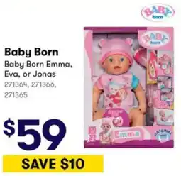 BIG W Baby Born Emma, Eva, or Jonas offer