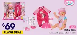 BIG W Baby Born Emma with Onesie offer