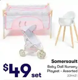 BIG W Somersault Baby Doll Nursery Playset offer