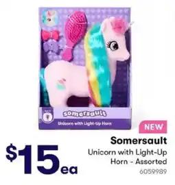 BIG W Somersault Unicorn with Light-Up Horn offer