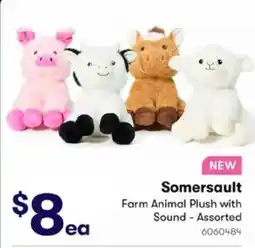 BIG W Somersault Farm Animal Plush with Sound offer
