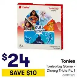BIG W Tonieplay Game - Disney Trivia Pt. 1 offer