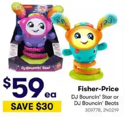 BIG W Fisher-Price DJ Bouncin' Star or DJ Bouncin' Beats offer