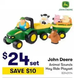 BIG W John Deere Animal Sounds Hay Ride Playset offer