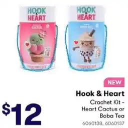 BIG W Hook & Heart Crochet Kit - Heart Cactus or Boba Tea offer