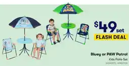 BIG W Bluey or PAW Patrol Kids Patio Set offer
