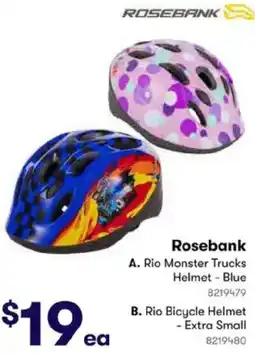 BIG W Rosebank Rio Monster Trucks Helmet - Blue or Rio Bicycle Helmet - Extra Small offer