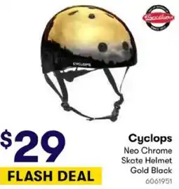 BIG W Cyclops Neo Chrome Skate Helmet Gold Black offer