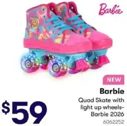 BIG W Barbie Quad Skate with light up wheels offer