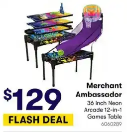 BIG W Merchant Ambassador 36 inch Neon Arcade 12-in-1 Games Table offer