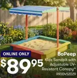 BIG W BoPeep Kids Sandpit with Adjustable UV offer