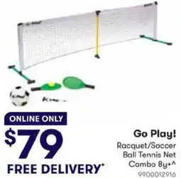 BIG W Go Play! Racquet/Soccer Ball Tennis Net Combo 8y+ offer