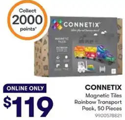 BIG W CONNETIX Magnetic Tiles Rainbow Transport offer