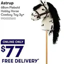 BIG W Astrup 68cm Piebald Hobby Horse Cowboy Toy 3y+ offer