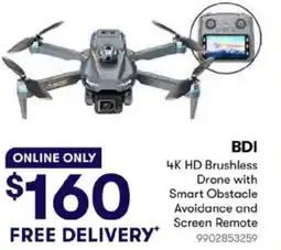 BIG W BDI 4K HD Brushless Drone with Smart Obstacle Avoidance and Screen Remote offer