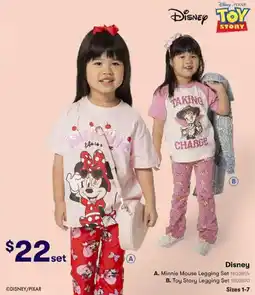 BIG W Minnie mouse legging set and toy story legging set offer