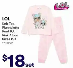 BIG W LOL Knit Top, Flannelette Pant PJ offer