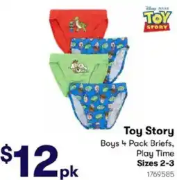 BIG W Toy Story Boys Briefs Play Time offer