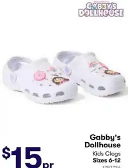 BIG W Gabby's Dollhouse Kids Clogs offer