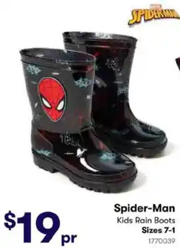 BIG W Spider-Man Kids Rain Boots offer
