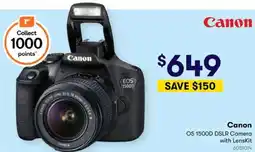 BIG W Canon OS 1500D DSLR Camera with Lenskit offer