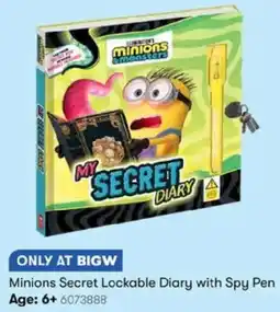 BIG W Minions Secret Lockable Diary with Spy Pen Age: 6+ offer