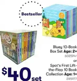 BIG W Bluey 10-Book Box Set Age: 2+ Spot's First Lift- the-Flap 10 Book Collection Age: 1+ offer