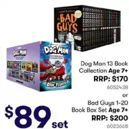 BIG W Dog Man 13 Book Collection Age 7+ or Bad Guys 1-20 Book Box Set Age 7+ offer