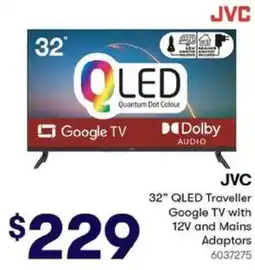 BIG W JVC 32" QLED Traveller Google TV with 12V and Adaptors offer