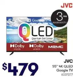 BIG W JVC 55" 4K QLED Google TV offer