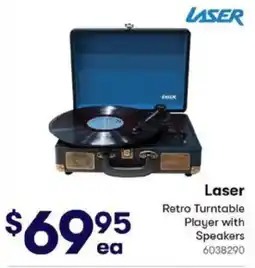 BIG W Laser Retro Turntable Player with Speakers offer