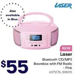 BIG W Laser Bluetooth CD/MP3 Boombox with FM Radio offer
