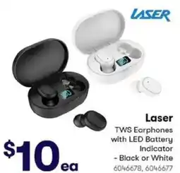 BIG W Laser TWS Earphones with LED Battery Indicator offer