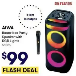 BIG W AIWA Boom-box Party Speaker with RGB Lights offer