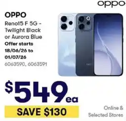 BIG W OPPO Reno15 F 5G offer