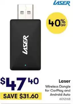 BIG W Laser Wireless Dongle for CarPlay and Android Auto offer