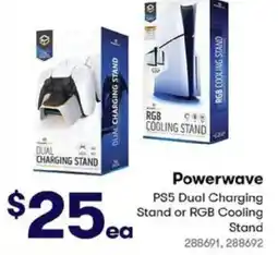 BIG W Powerwave PS5 Dual Charging Stand or RGB Cooling Stand offer
