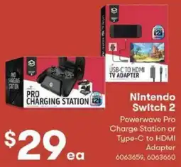 BIG W Nintendo Switch 2 Powerwave Pro Charge Station or Type-C to HDMI Adapter offer