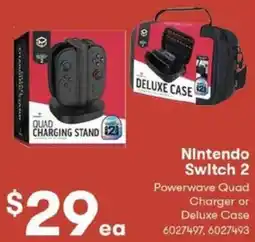 BIG W Nintendo Switch 2 Powerwave Quad Charger or Deluxe Case offer