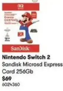 BIG W Nintendo Switch 2 Sandisk Microsd Express Card offer