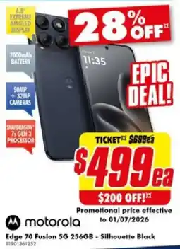 The Good Guys Edge 70 Fusion 5G 256GB - Silhouette Black offer