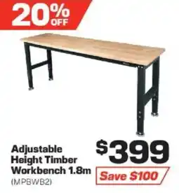 Repco Adjustable Height Timber Workbench 1.8m offer