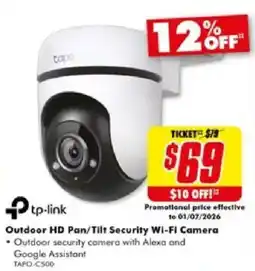 The Good Guys Outdoor HD Pan/Tilt Security Wi-Fi Camera offer