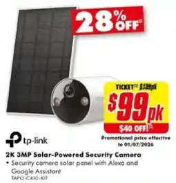 The Good Guys 2K 3MP Solar-Powered Security Camera offer