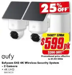 The Good Guys Eutycam E42 4K Wireless Security System offer