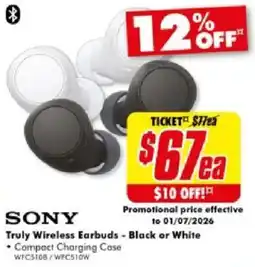 The Good Guys Truly Wireless Earbuds - Black or White offer